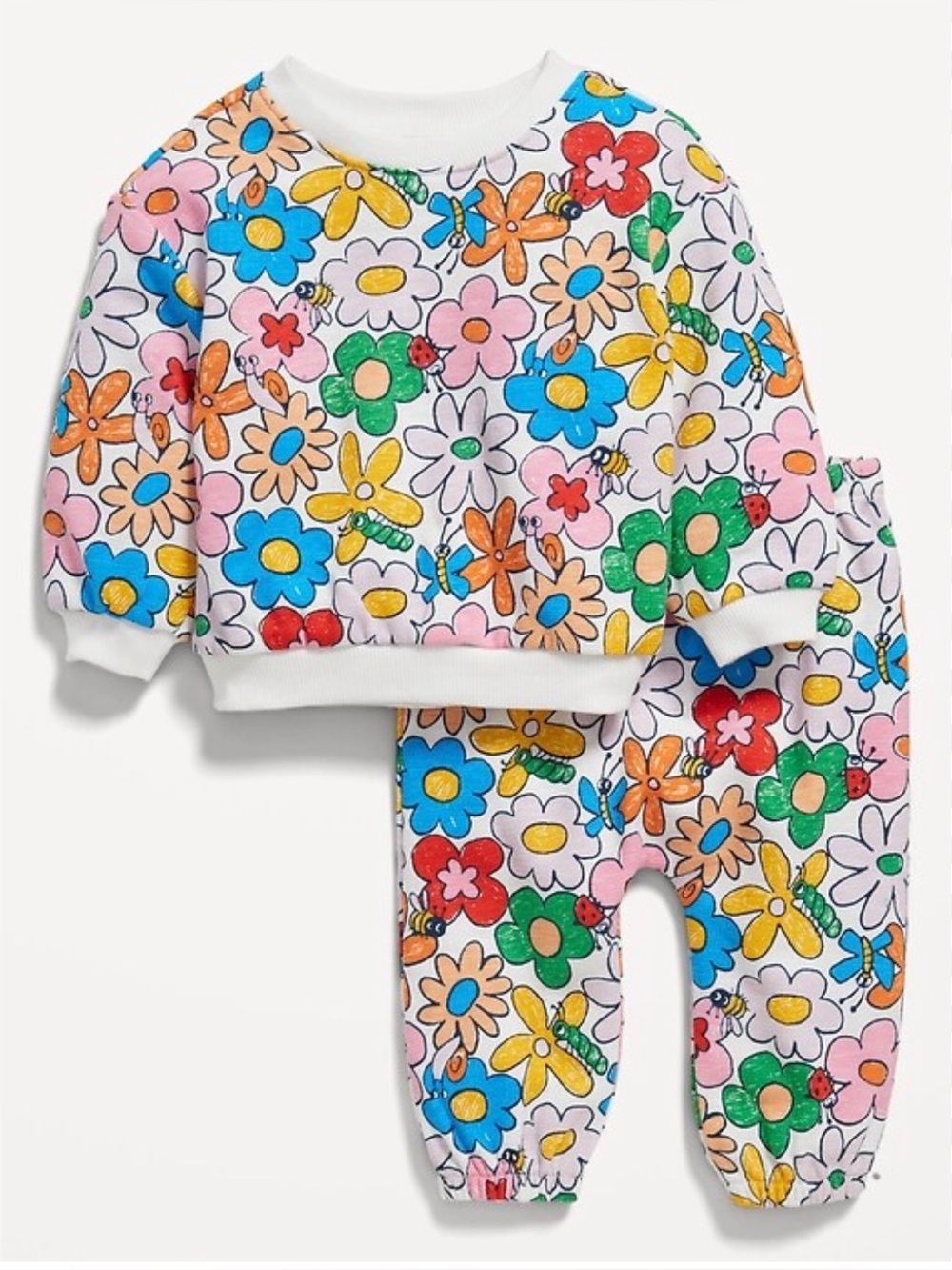 Old Navy Baby Crew-Neck Sweatshirt & Jogger Pants Set 0-3M